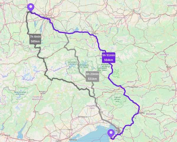 Alternative routes