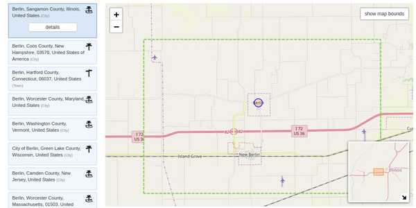Nominatim search with location filter