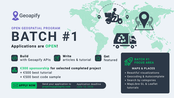 Geoapify Open Geospatial Program Batch #1