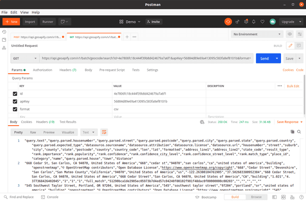 Get Geocoding Results in Postman