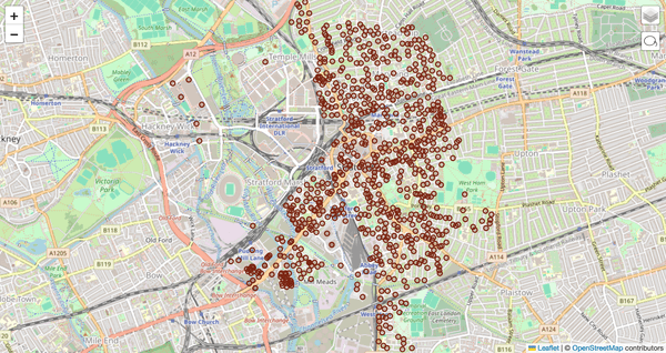 E15 postcode locations