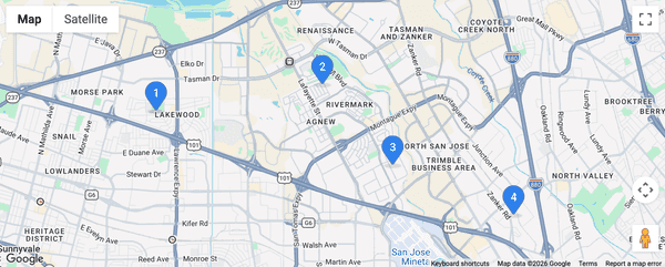 Numbered Geoapify pin markers in Google Maps