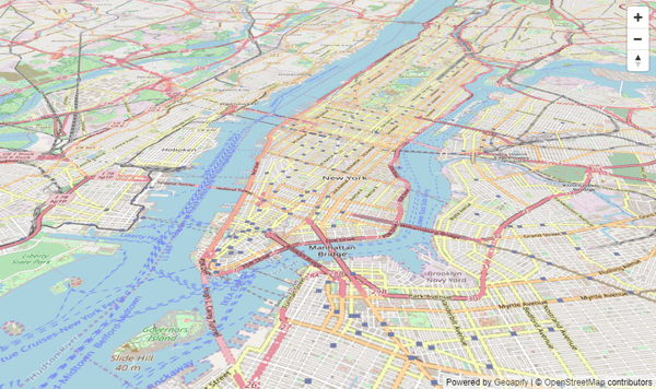 Complete map with controls and attribution