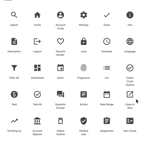 Material Icons screenshot