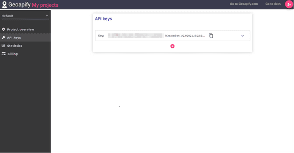 MyProjects - adding an API key