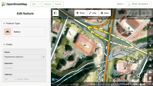 OpenStreetMap edit mode