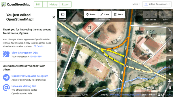 OpenStreetMap Saving Changes