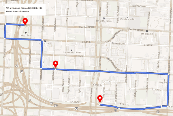 Road routing use cases: route between locations