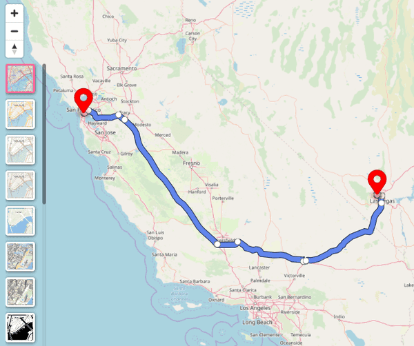 Route where the mode parameter is set to drive